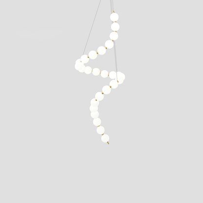 Pearl Necklace Chandelier | Brass & Acrylic | Adjustable Length