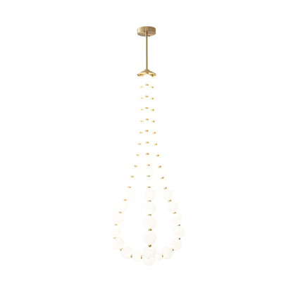Pearl Necklace Chandelier | Brass & Acrylic | Adjustable Length