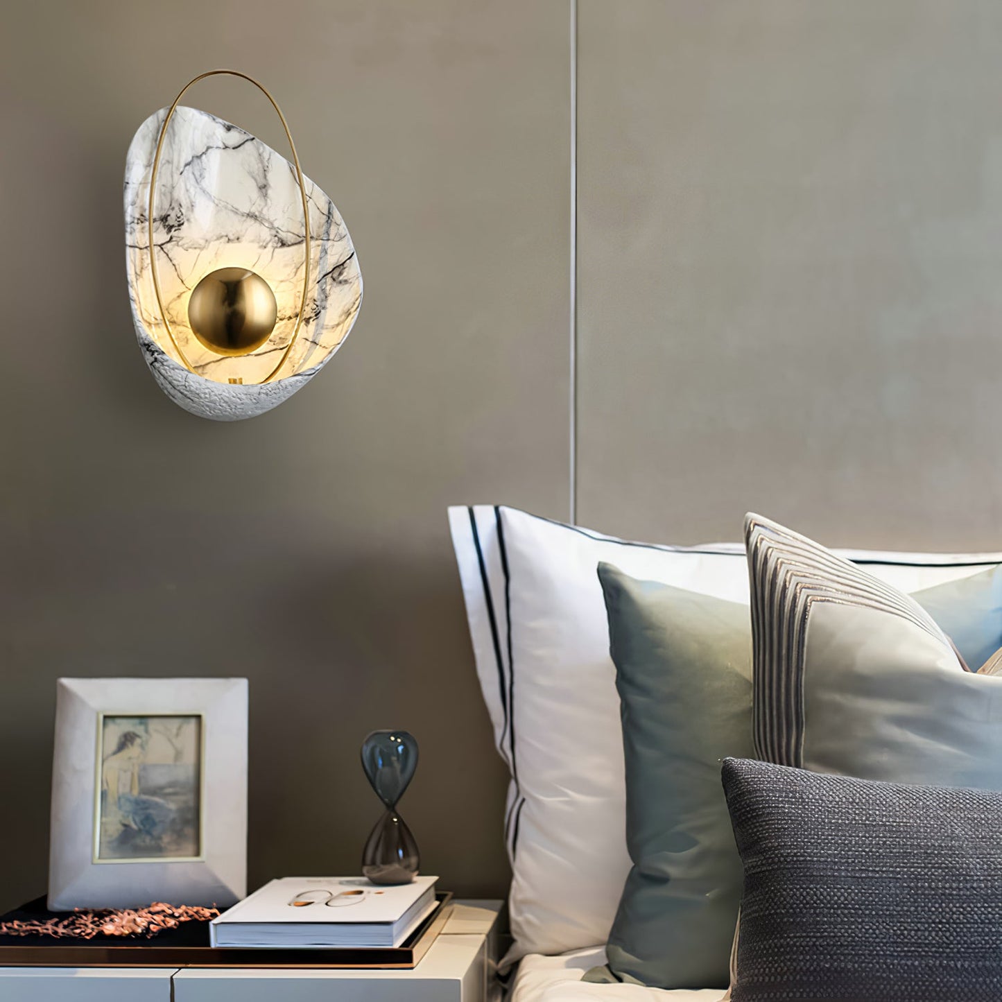 Pearl Wall Lamp | Hand-Made Resin & Copper | Set of 2