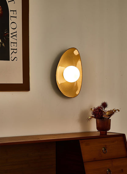 Pebble Tray Wall Lamp | Ceramic & Glass | Taupe & White
