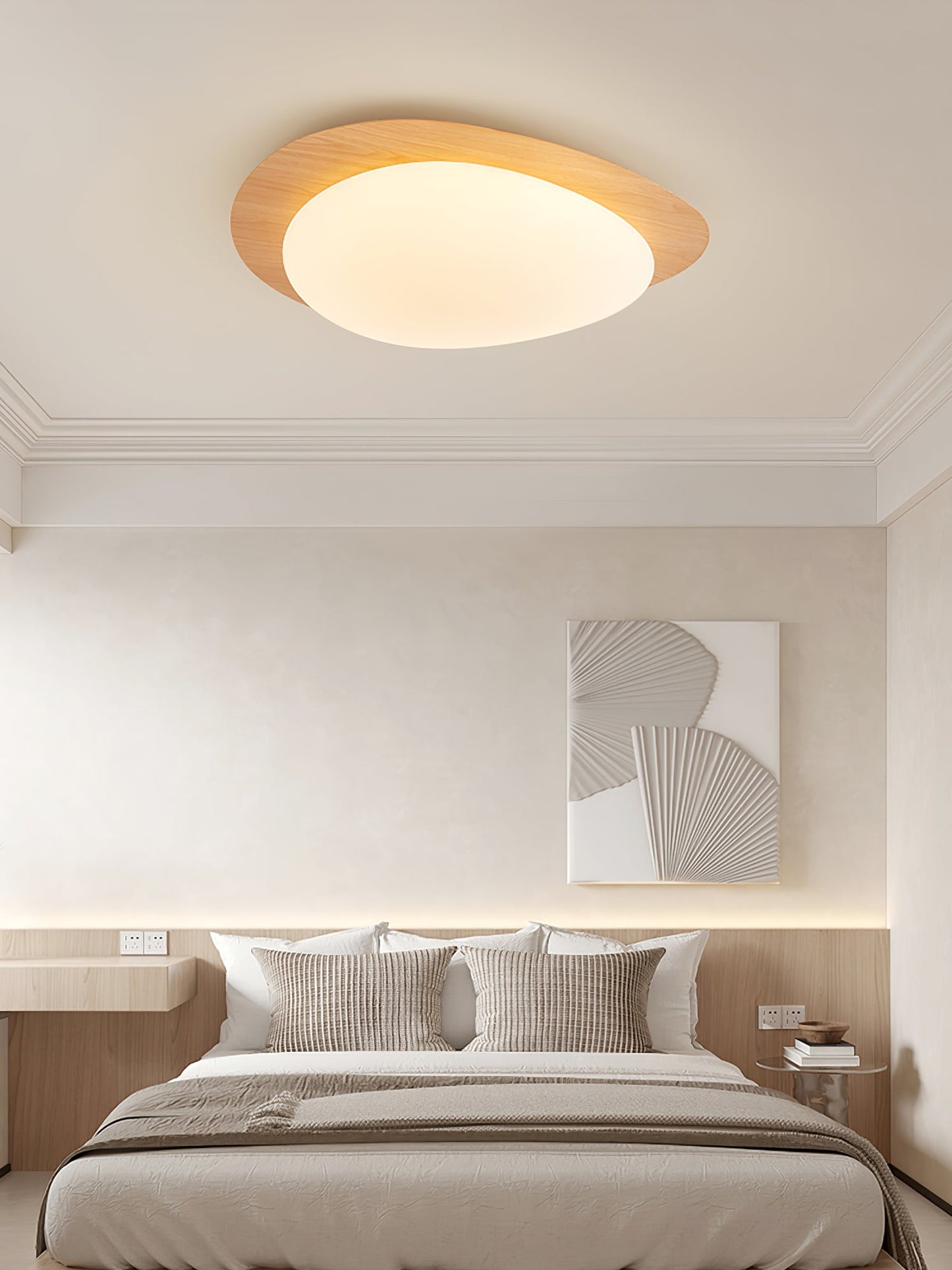 Pebble Walnut Ceiling Light | Integrated LED | Multiple Sizes