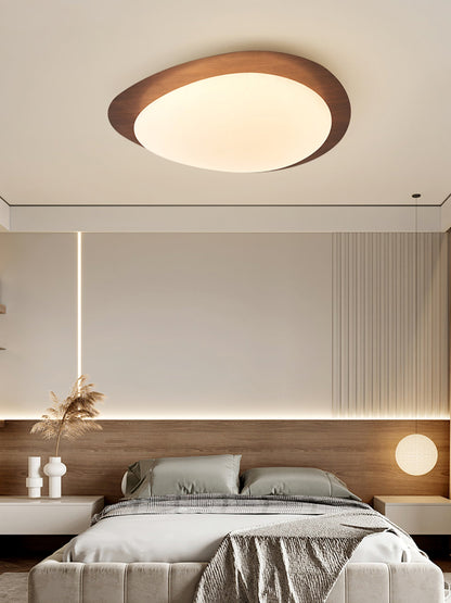Pebble Walnut Ceiling Light | Integrated LED | Multiple Sizes