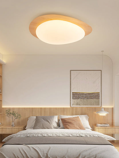 Pebble Walnut Ceiling Light | Integrated LED | Multiple Sizes