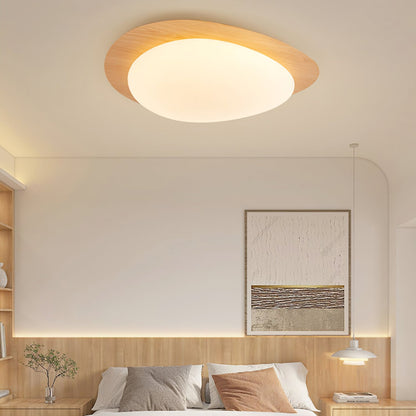 Pebble Walnut Ceiling Light | Integrated LED | Multiple Sizes