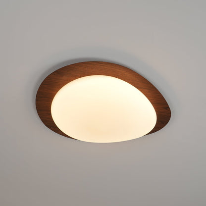 Pebble Walnut Ceiling Light | Integrated LED | Multiple Sizes