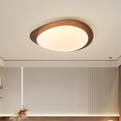 Pebble Walnut Ceiling Light | Integrated LED | Multiple Sizes