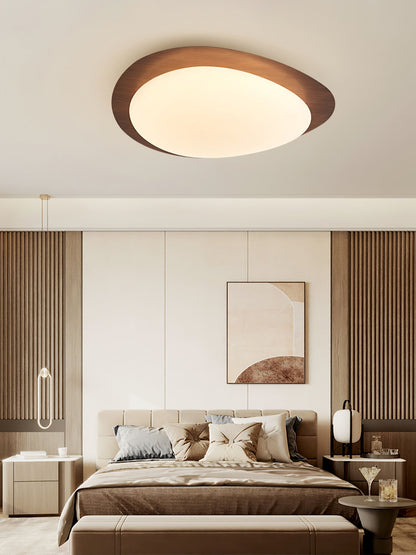 Pebble Walnut Ceiling Light | Integrated LED | Multiple Sizes