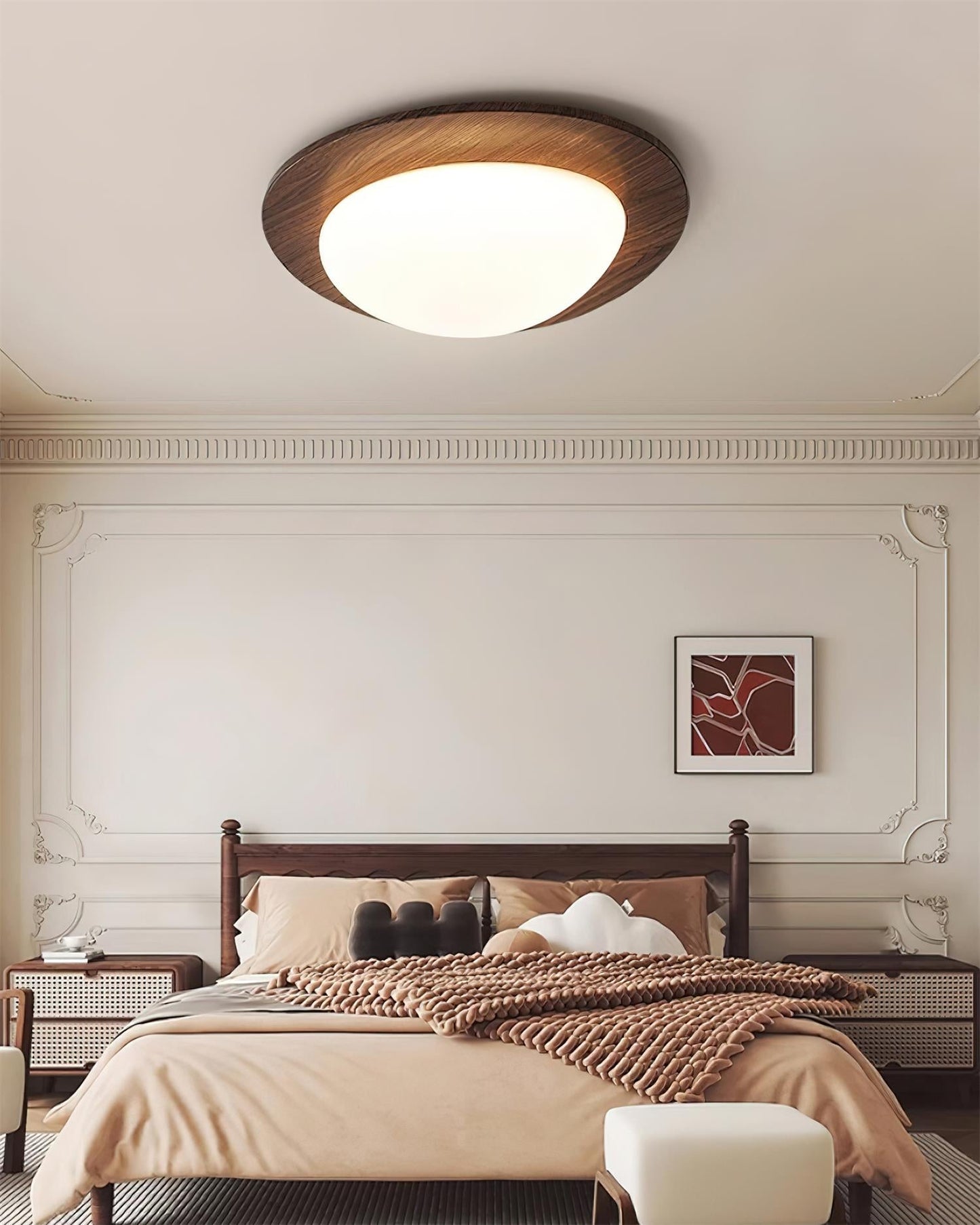 Pebble Ceiling Light | Walnut Wood & Acrylic | 38cm/58cm Diameter