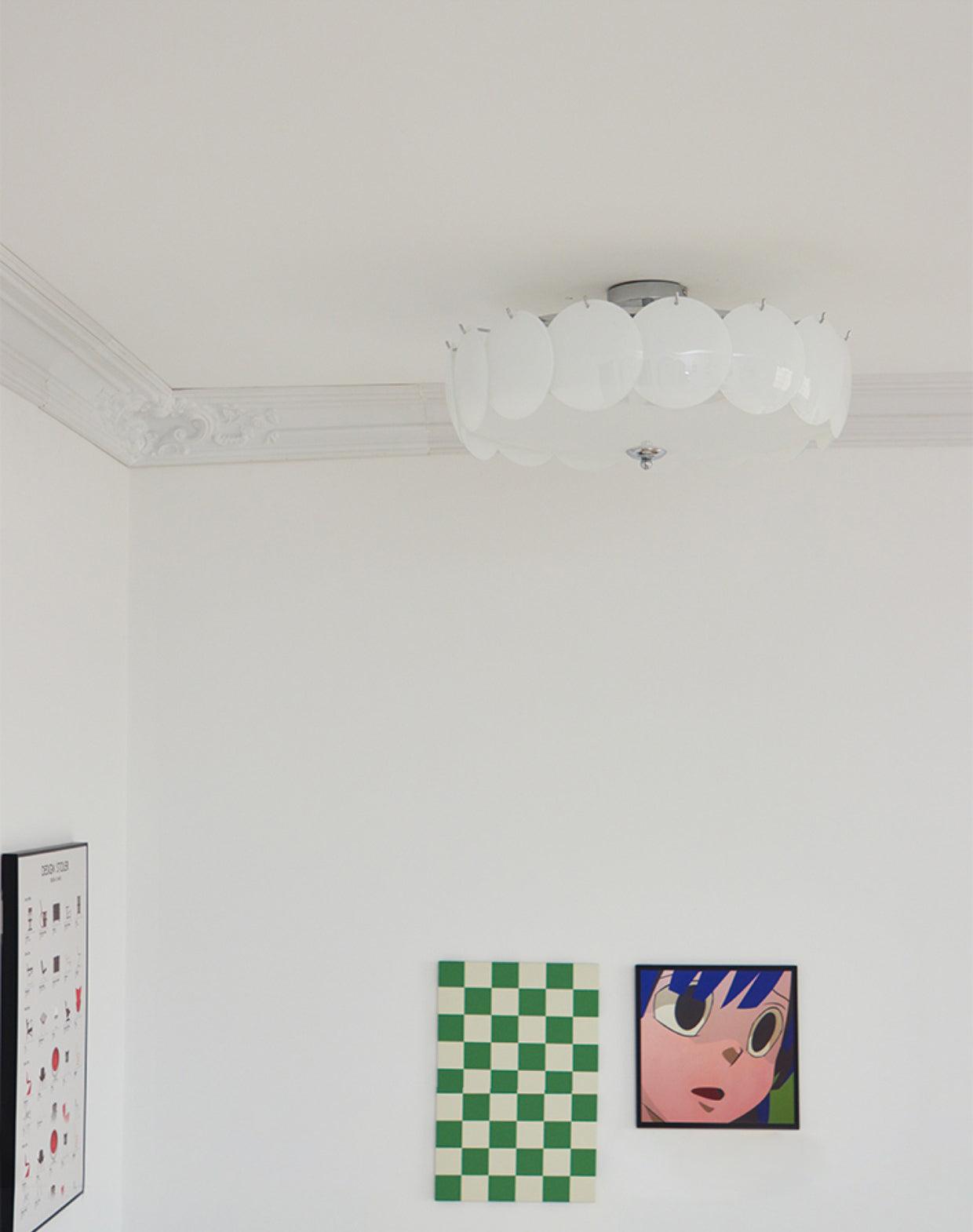 Pembridge Ceiling Light | Gold Metal & White Glass | Multiple Sizes