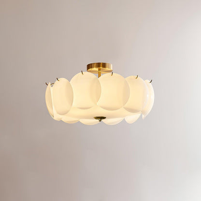 Pembridge Ceiling Light | Gold Metal & White Glass | Multiple Sizes
