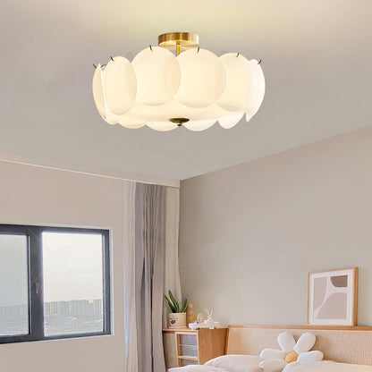 Pembridge Ceiling Light | Gold Metal & White Glass | Multiple Sizes