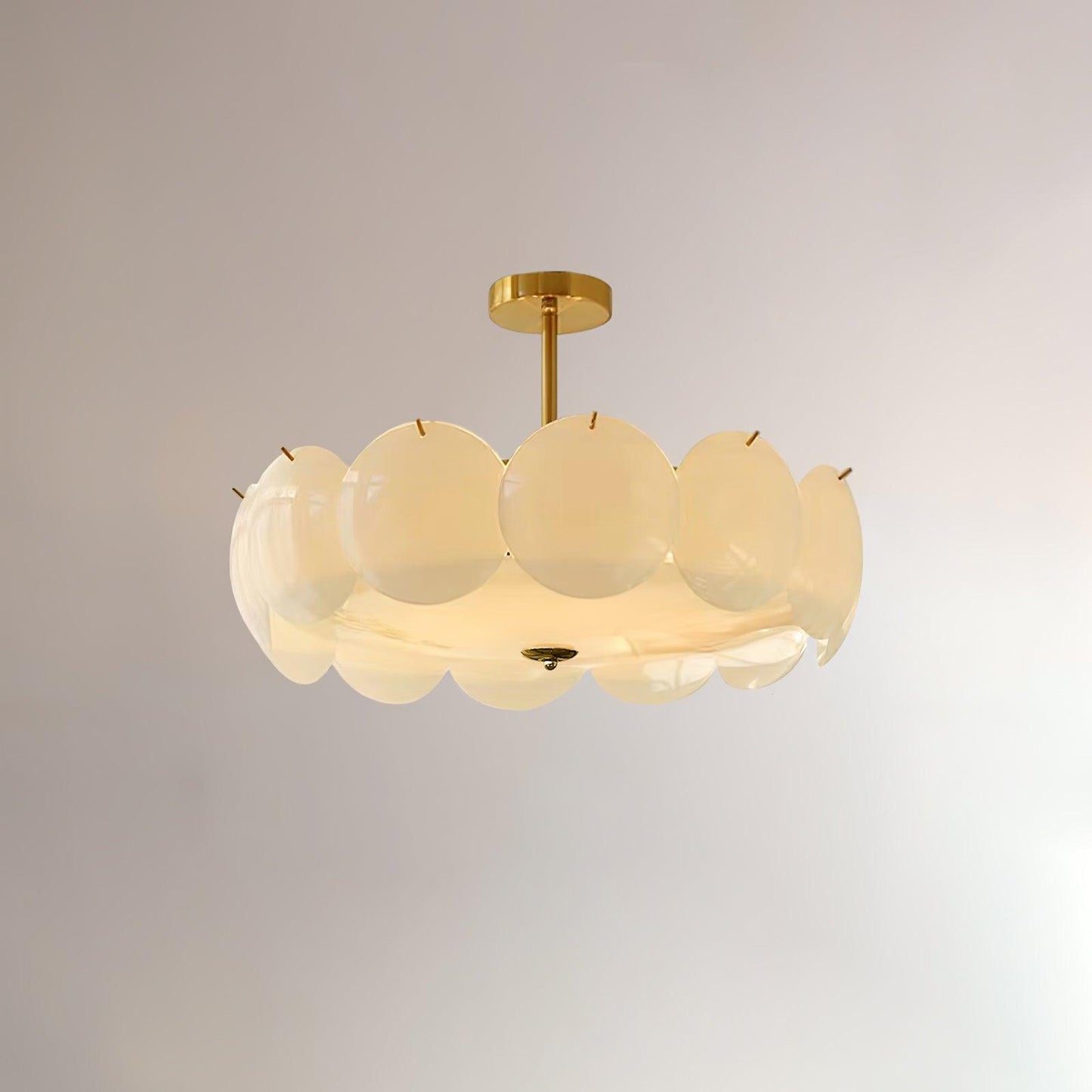 Pembridge Ceiling Light | Gold Metal & White Glass | Multiple Sizes
