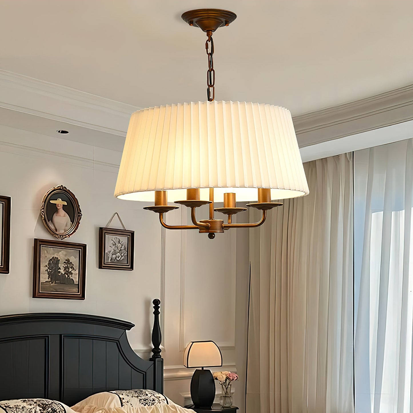 Pembroke Chandelier | Antique Bronze Metal | 4-Light