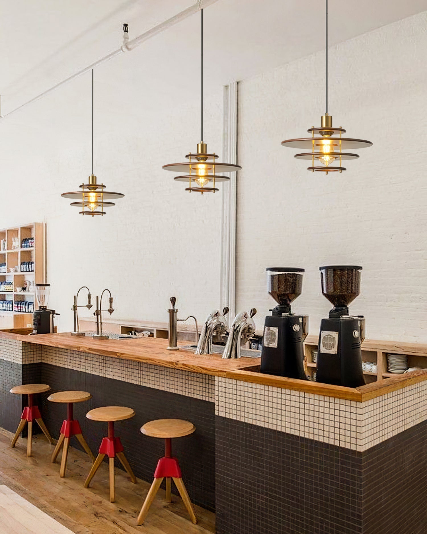 Pendel Pendant Lamp | Wood & Metal | Gold Walnut Finish