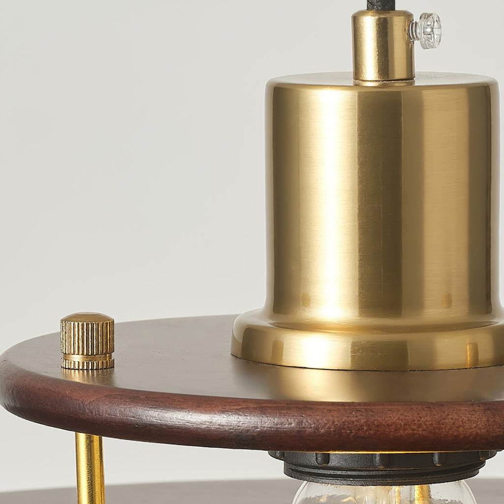 Pendel Pendant Lamp | Wood & Metal | Gold Walnut Finish