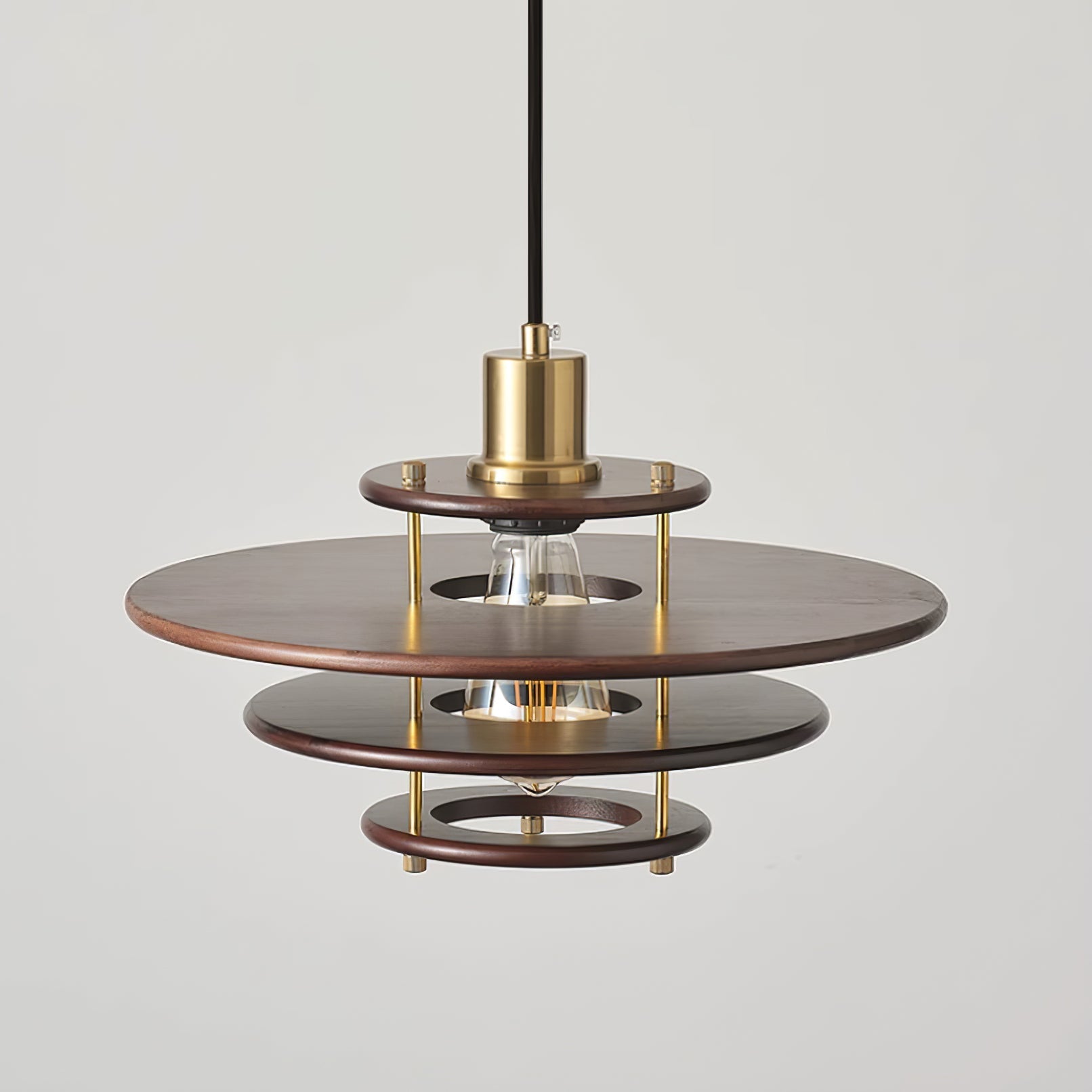 Pendel Pendant Lamp | Wood & Metal | Gold Walnut Finish