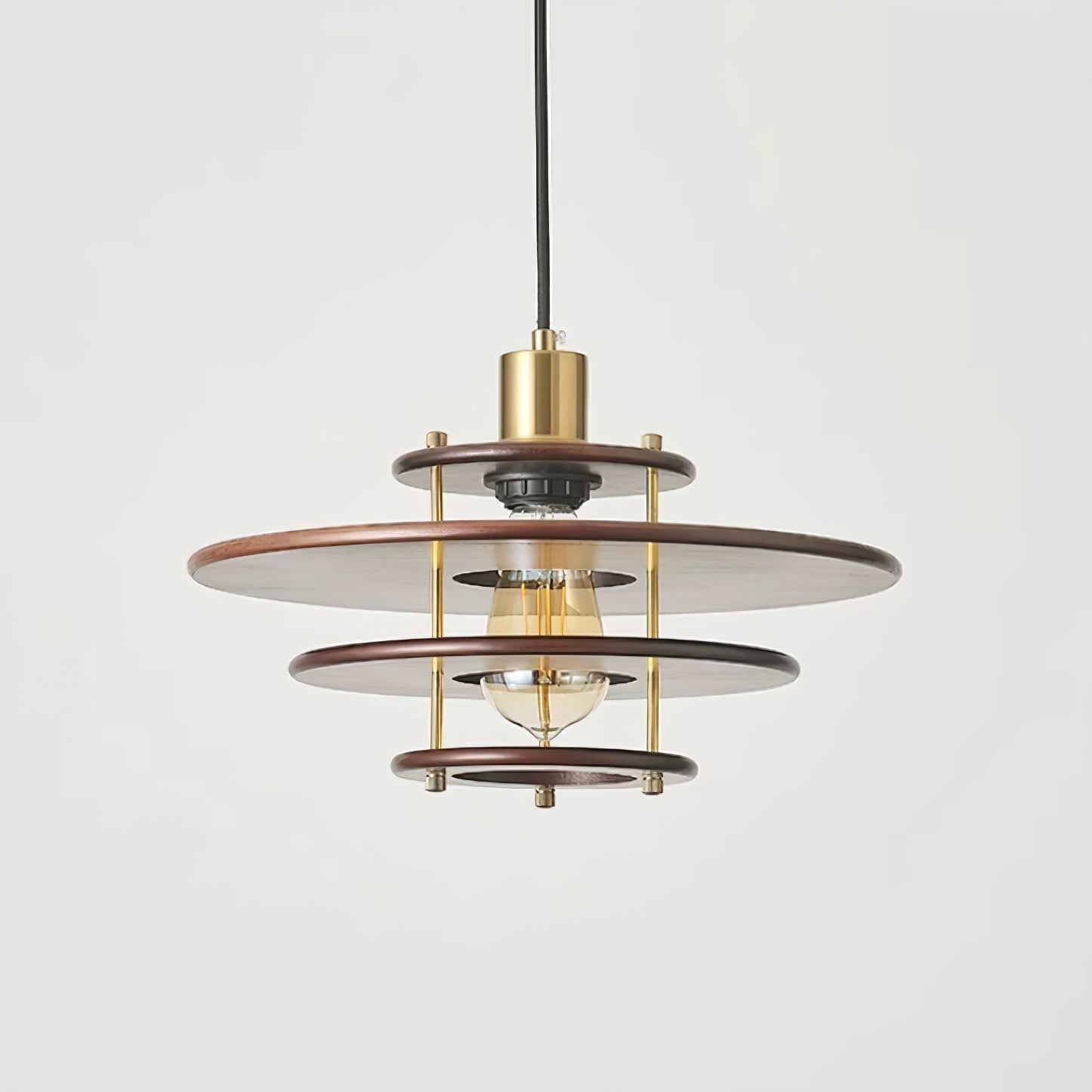 Pendel Pendant Lamp | Wood & Metal | Gold Walnut Finish