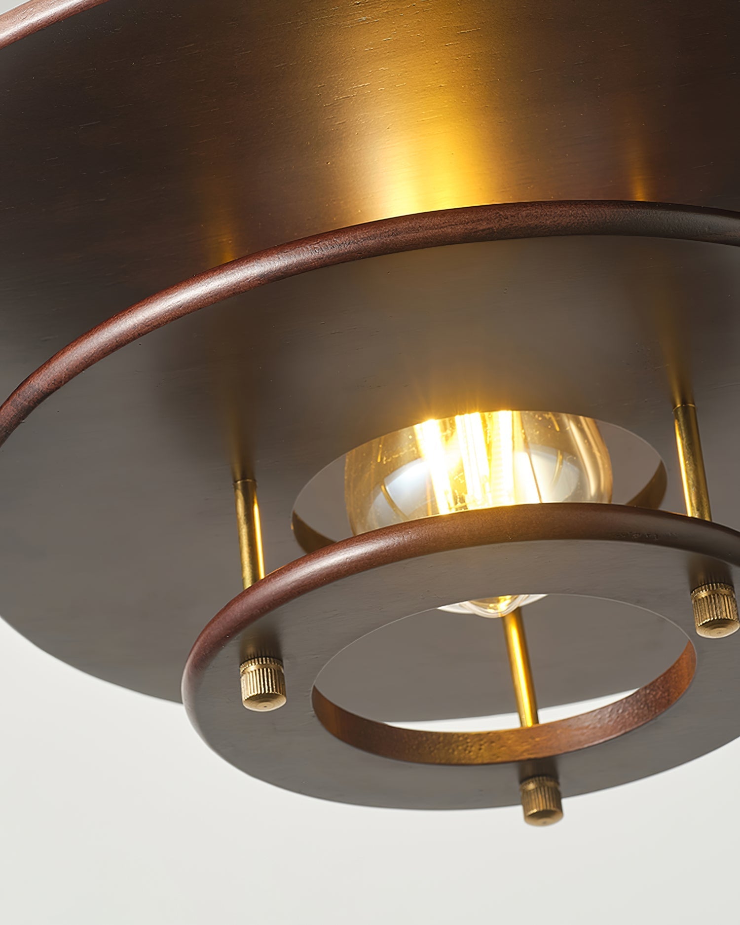 Pendel Pendant Lamp | Wood & Metal | Gold Walnut Finish