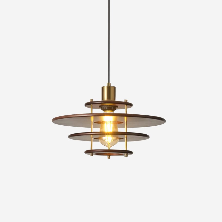 Pendel Pendant Lamp | Wood & Metal | Gold Walnut Finish