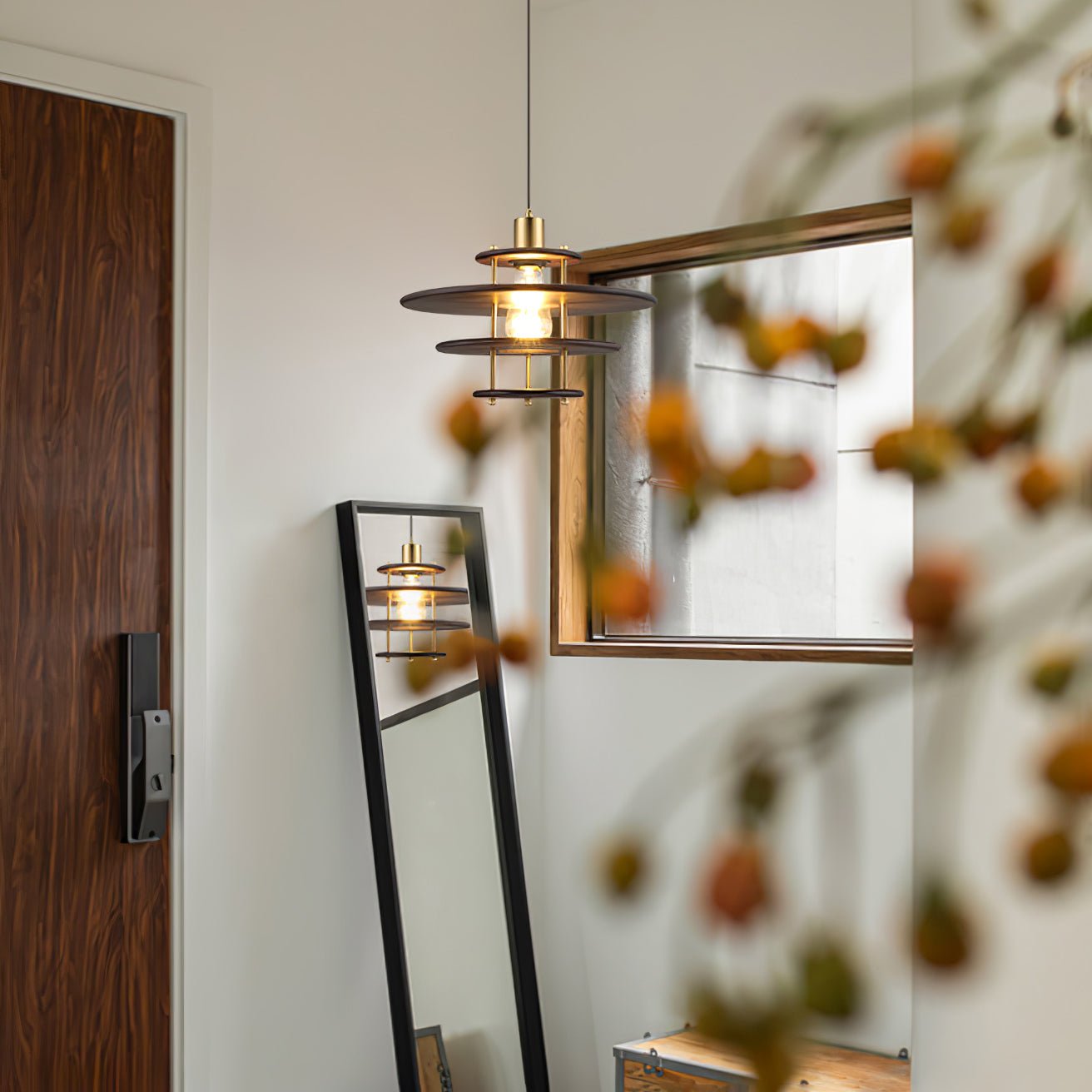 Pendel Pendant Lamp | Wood & Metal | Gold Walnut Finish