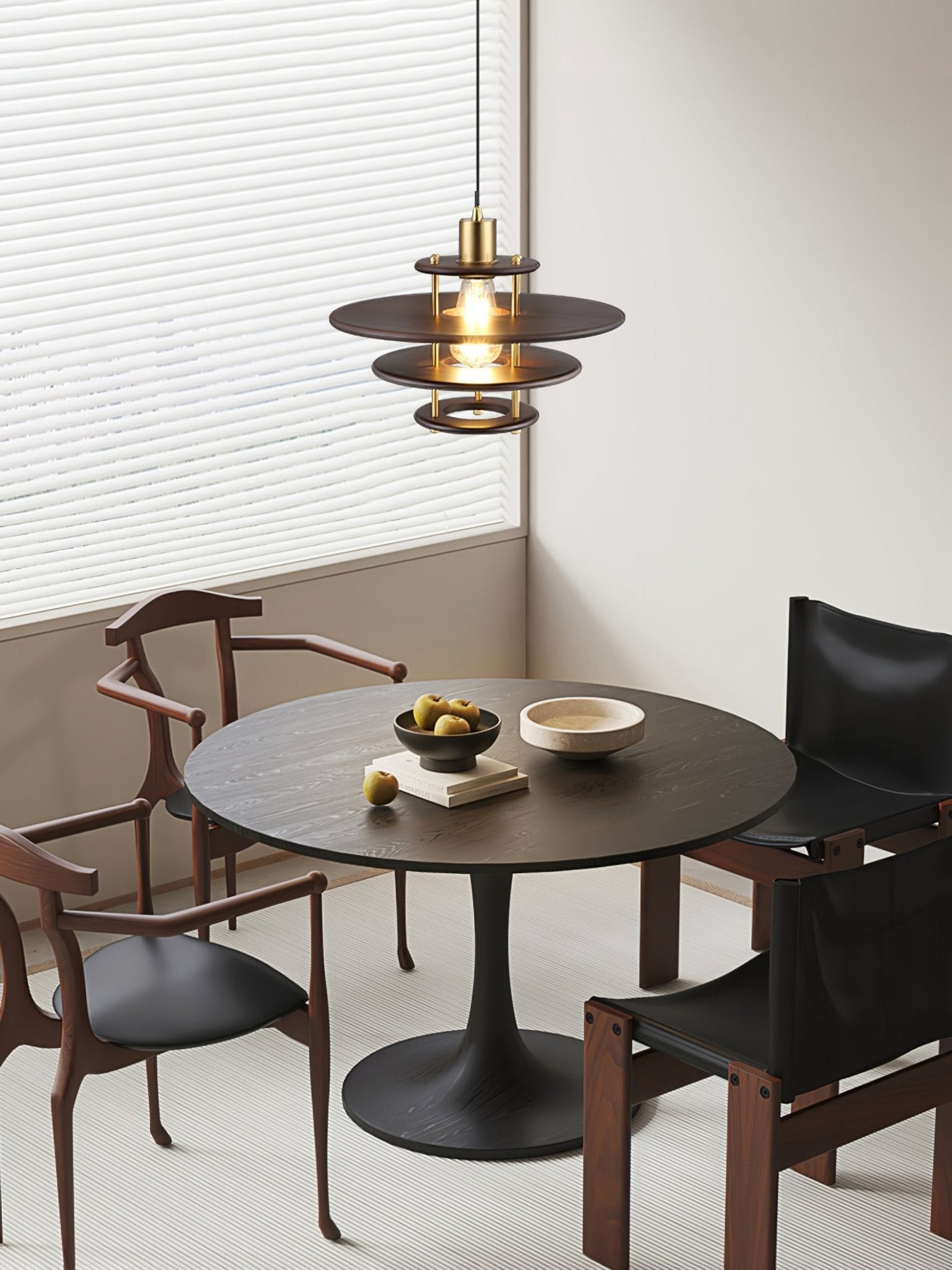 Pendel Pendant Lamp | Wood & Metal | Gold Walnut Finish