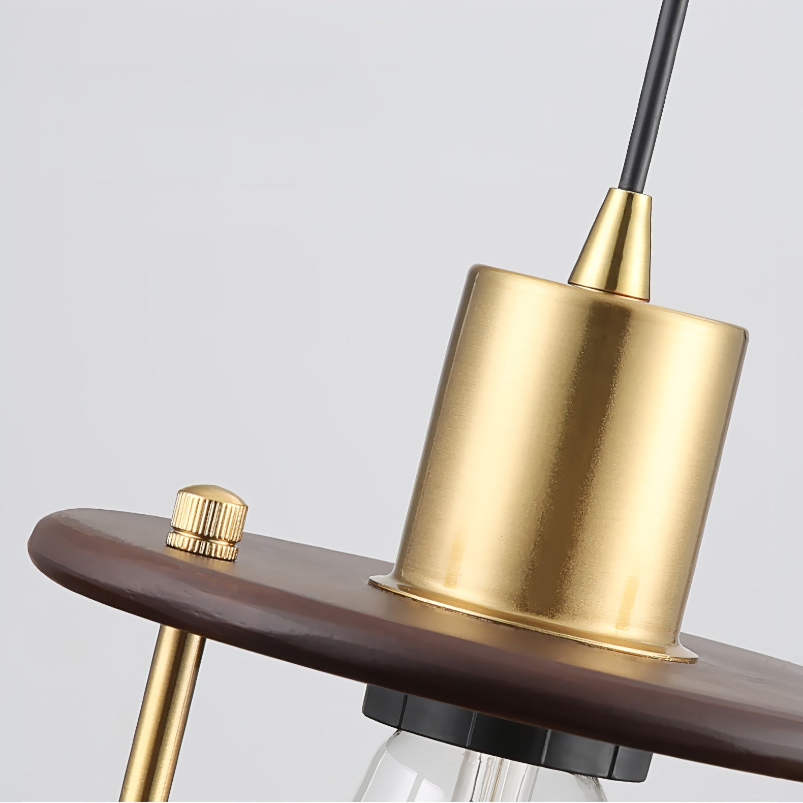 Pendel Pendant Lamp | Wood & Metal | Gold Walnut Finish