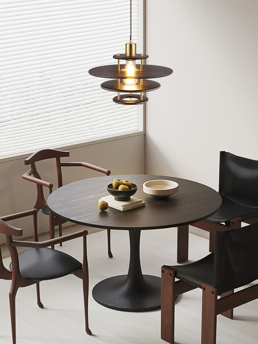 Pendel Pendant Lamp | Wood & Metal | Gold Walnut Finish