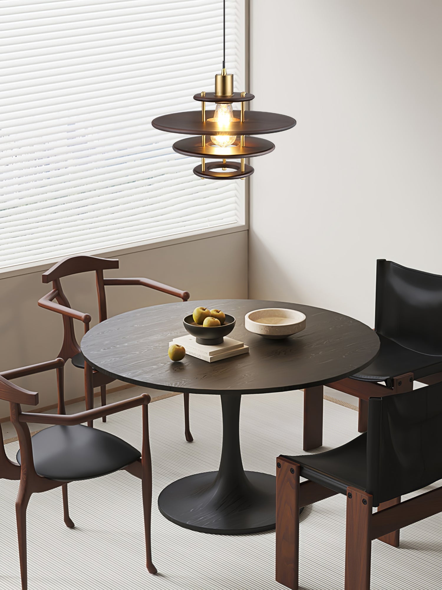 Pendel Pendant Lamp | Wood & Metal | Gold Walnut Finish