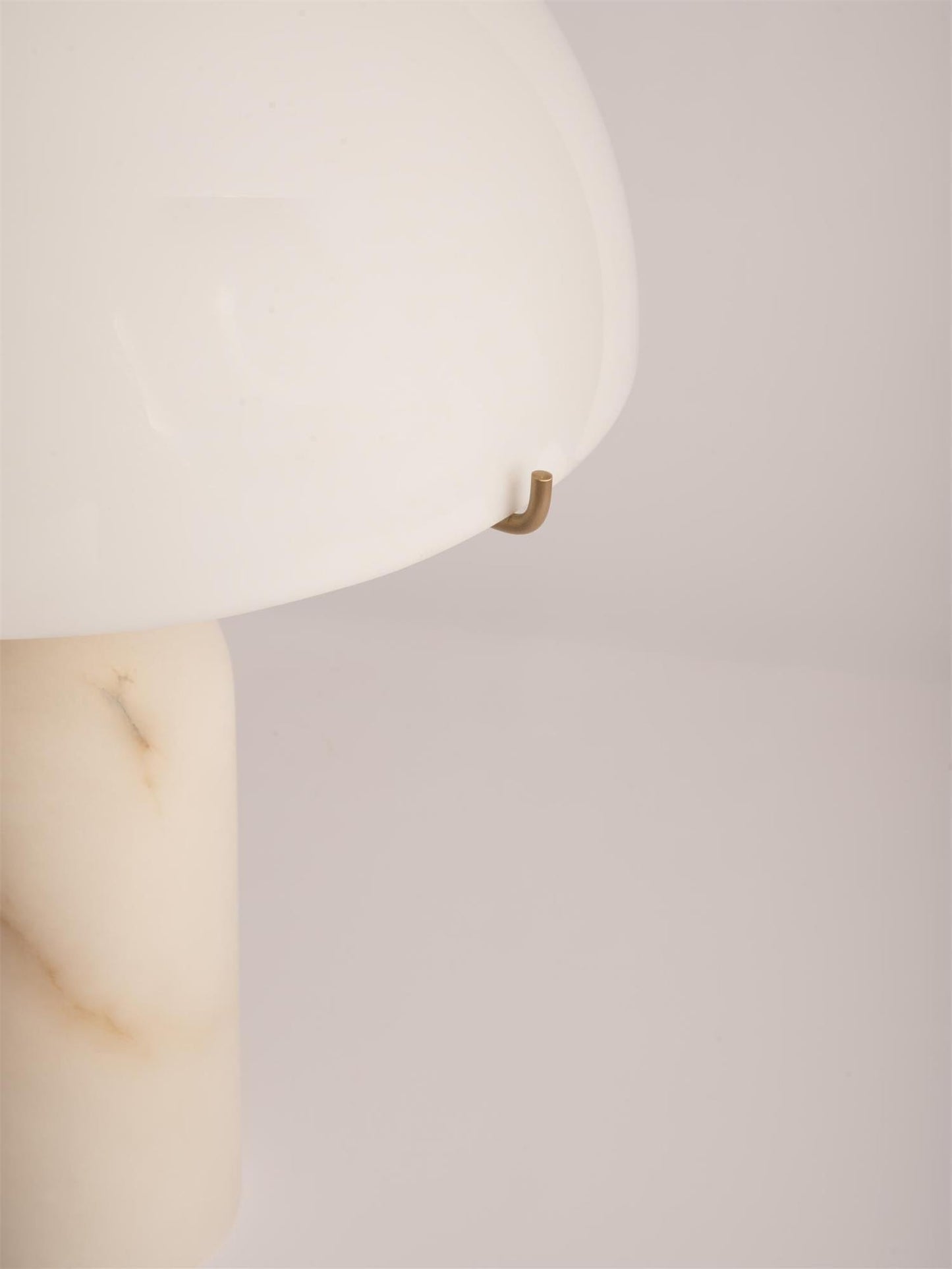 Alabaster Table Lamp | Spherical Design | White and Gold | 30cm Diameter
