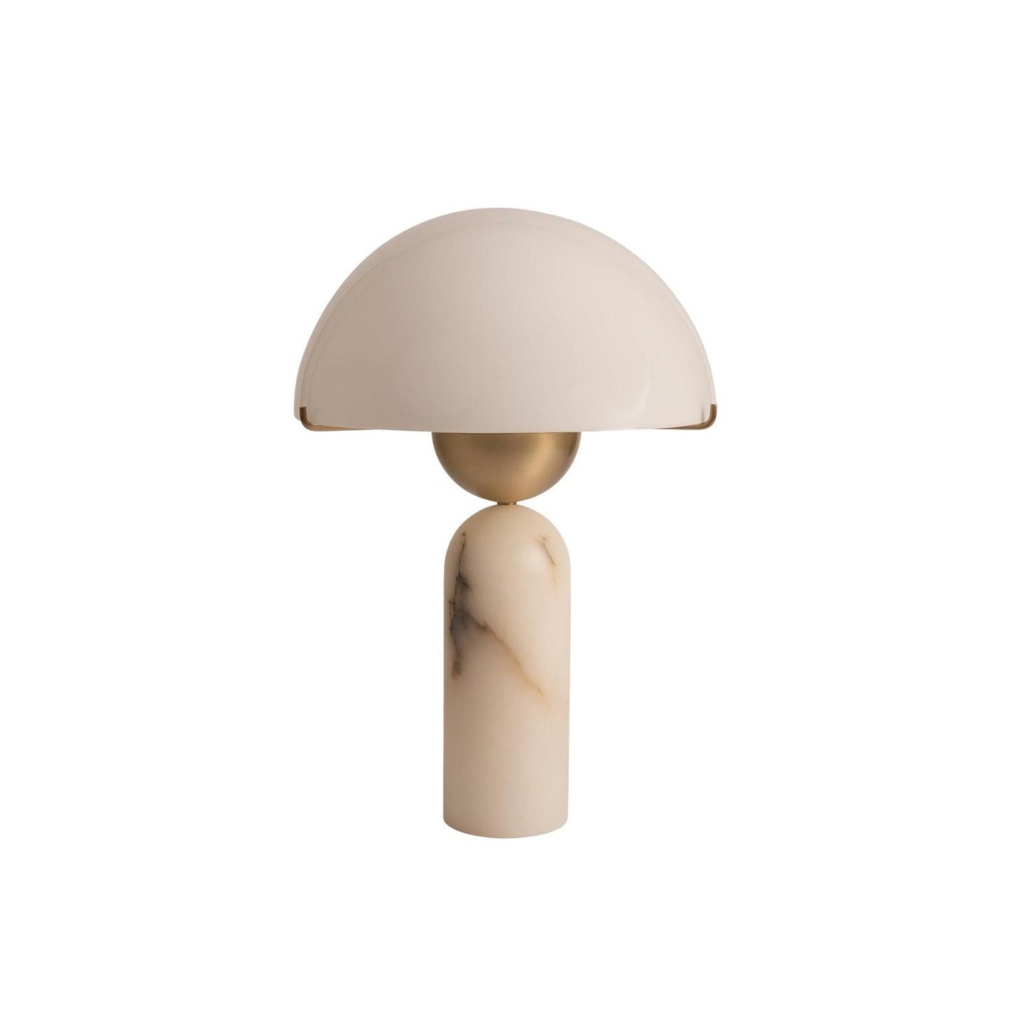 Alabaster Table Lamp | Spherical Design | White and Gold | 30cm Diameter