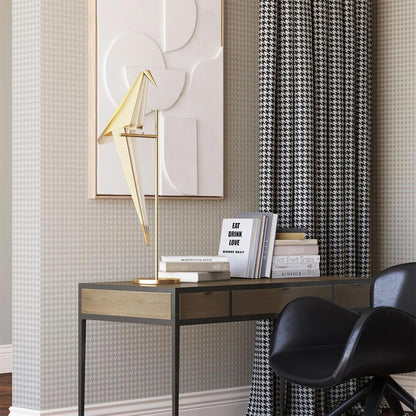 Paper Crane Bird Table Lamp | Integrated LED | Gold & White