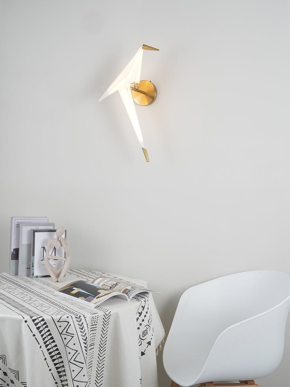 Paper Crane Wall Lamp | Adjustable Metal & PC Design | Set of 2