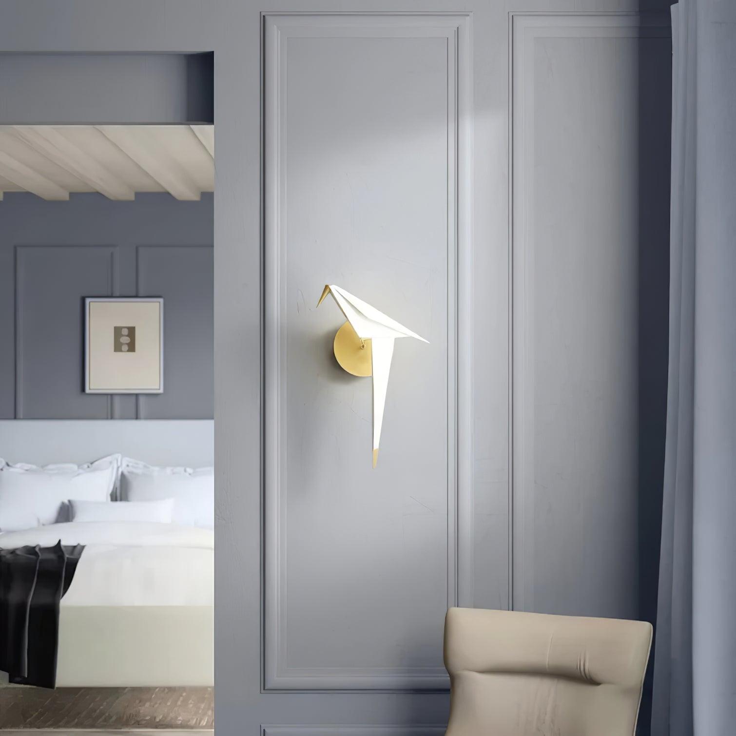 Paper Crane Wall Lamp | Adjustable Metal & PC Design | Set of 2