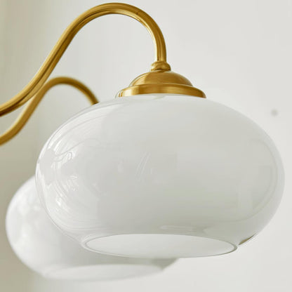Persimmon Chandelier | Wood & Metal | Gold & Walnut Retro Style