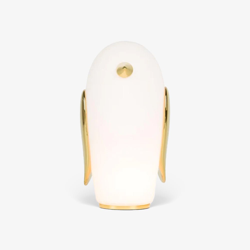 Animal Table Lamp | Frosted Glass & Gold Accents | Owl, Rabbit & Penguin Characters
