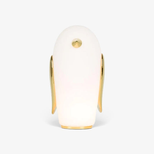 Animal Table Lamp | Frosted Glass & Gold Accents | Owl, Rabbit & Penguin Characters