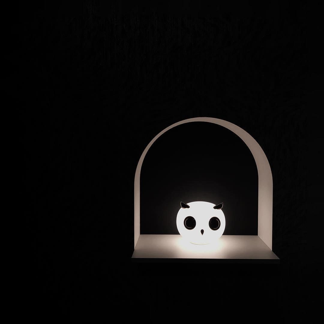 Animal Table Lamp | Frosted Glass & Gold Accents | Owl, Rabbit & Penguin Characters