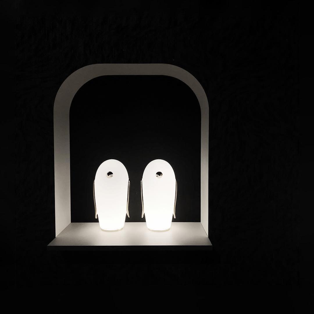 Animal Table Lamp | Frosted Glass & Gold Accents | Owl, Rabbit & Penguin Characters