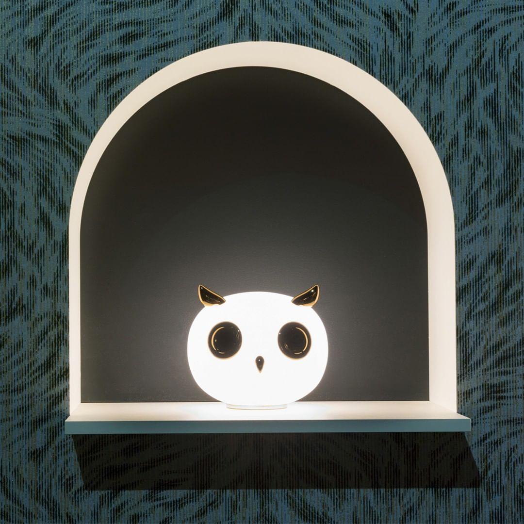Animal Table Lamp | Frosted Glass & Gold Accents | Owl, Rabbit & Penguin Characters