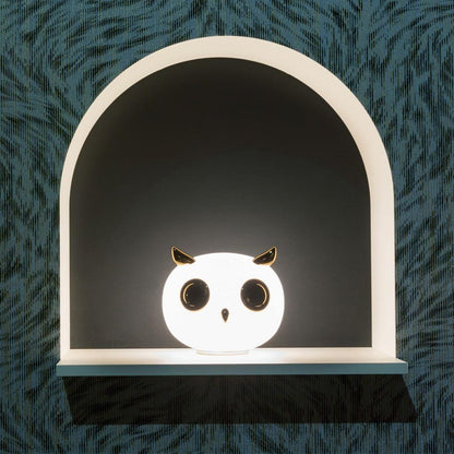 Animal Table Lamp | Frosted Glass & Gold Accents | Owl, Rabbit & Penguin Characters