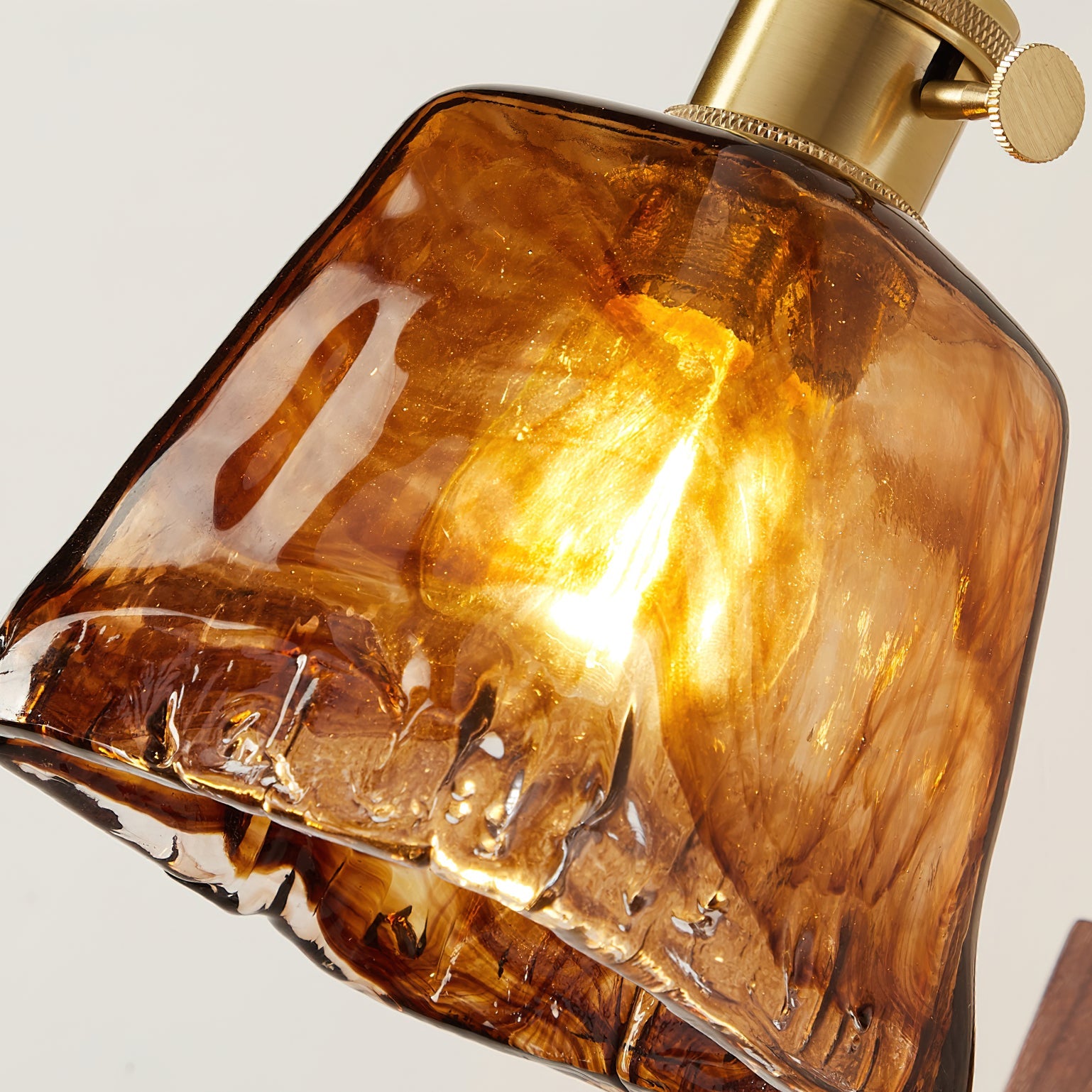 Vintage Wall Lamp | Amber Glass & Brass | Indoor Lighting