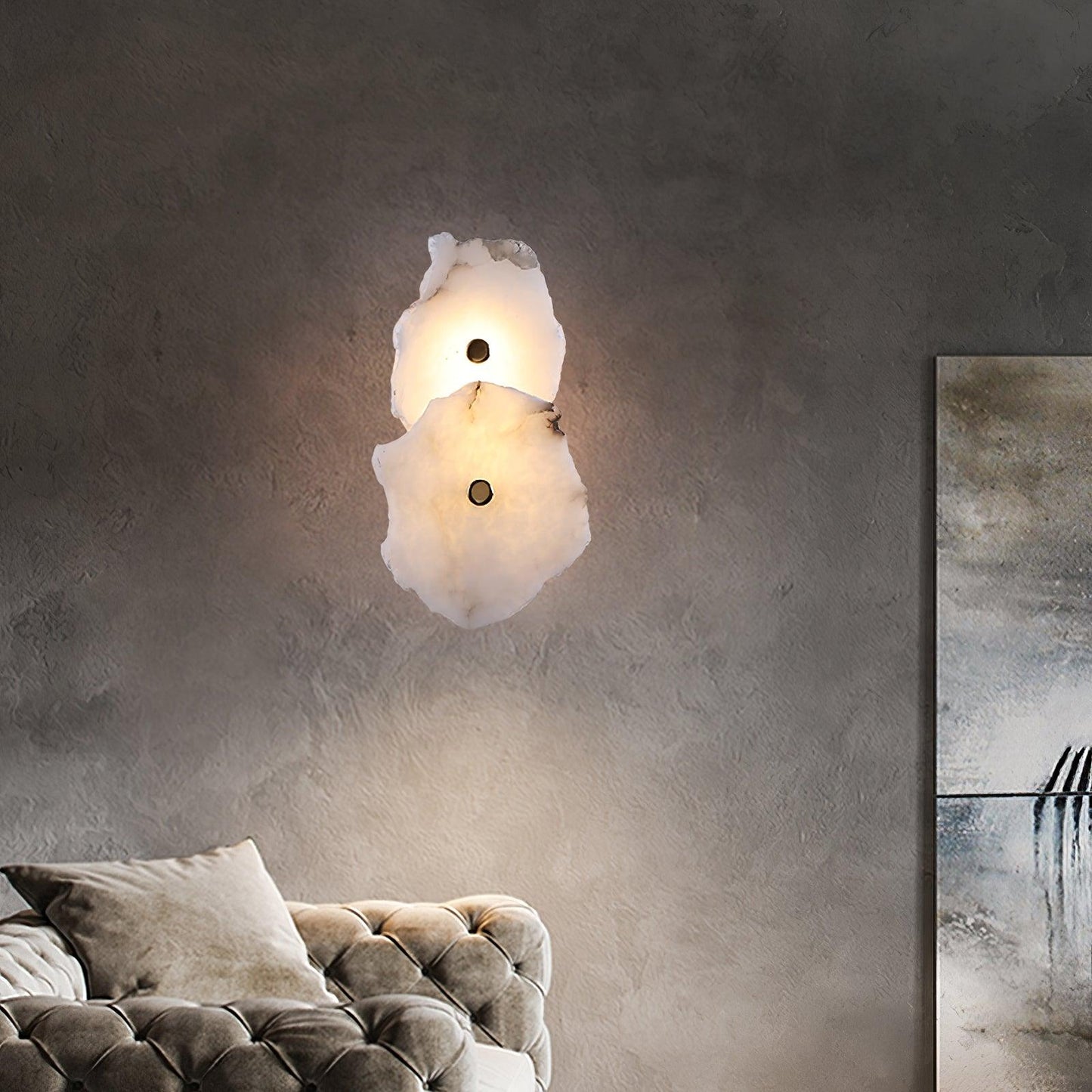 Petra Wall Sconce | Metal & Alabaster | Set of 2