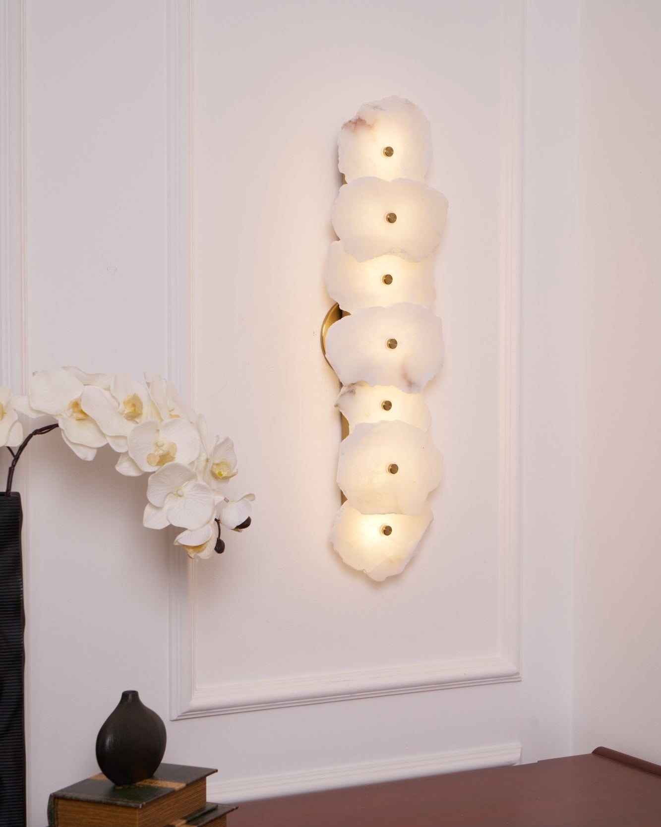Petra Wall Sconce | Metal & Alabaster | Set of 2