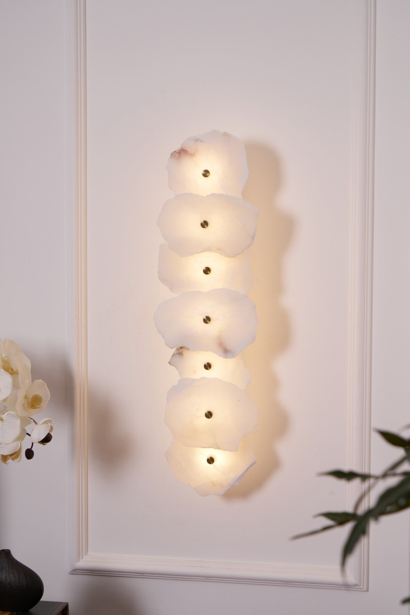 Petra Wall Sconce | Metal & Alabaster | Set of 2
