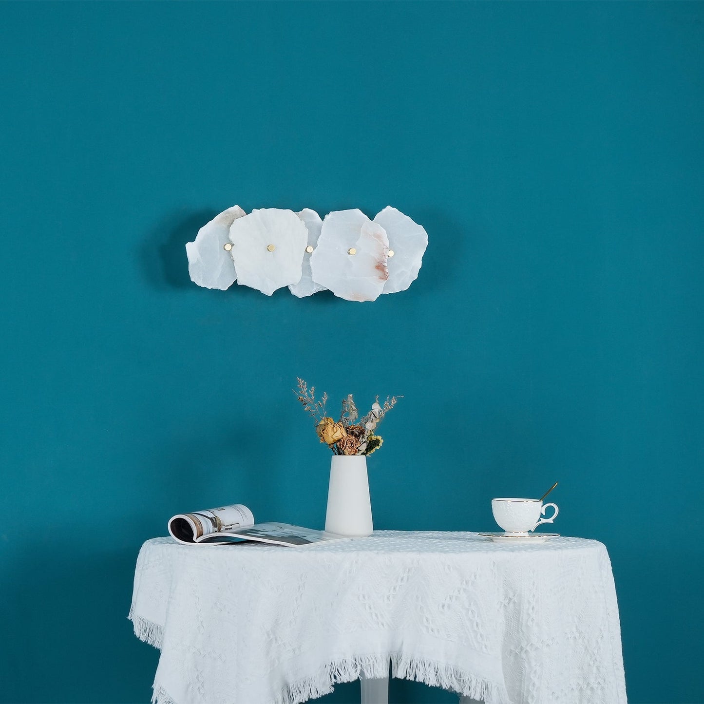 Petra Wall Sconce | Metal & Alabaster | Set of 2