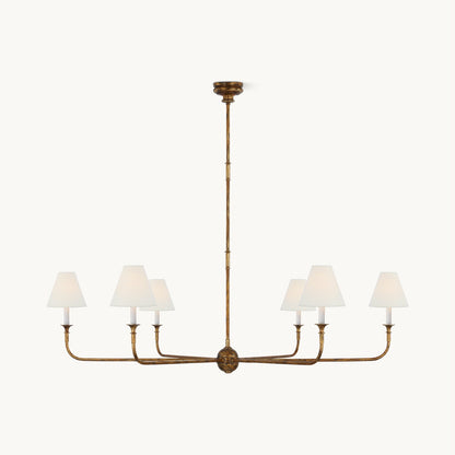Piaf Chandelier | Premium Brass & Fabric | 2, 4, or 6 Lights