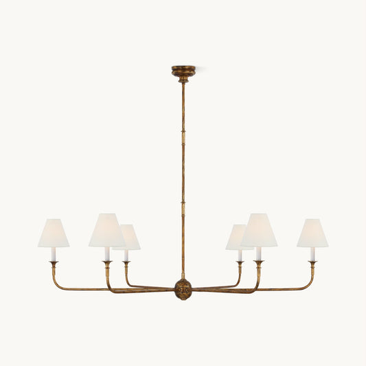 Piaf Chandelier | Premium Brass & Fabric | 2, 4, or 6 Lights