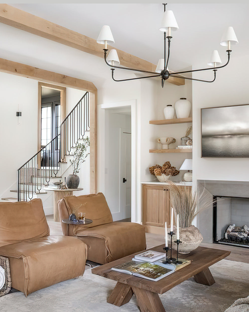Piaf Chandelier | Premium Brass & Fabric | 2, 4, or 6 Lights