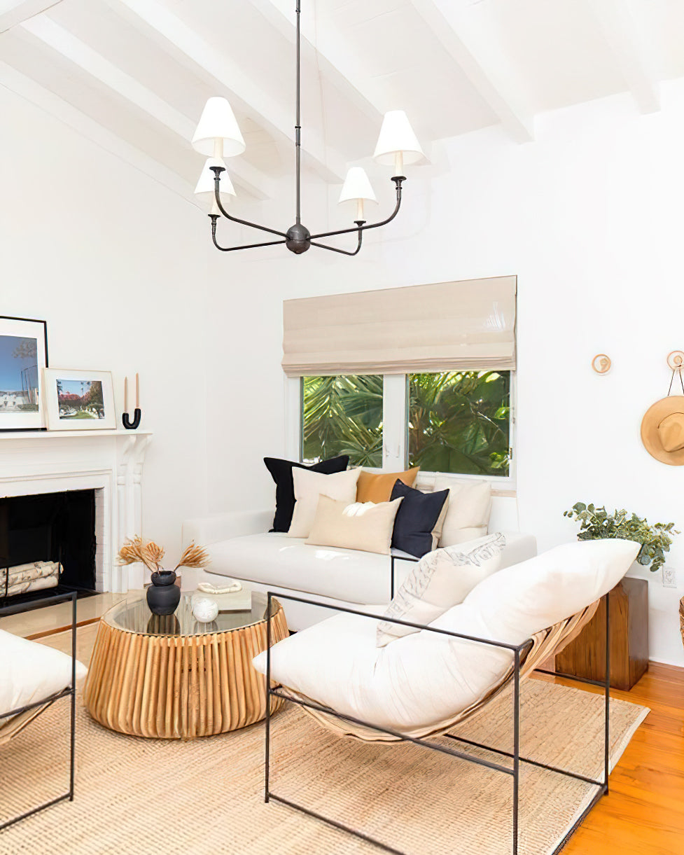 Piaf Chandelier | Premium Brass & Fabric | 2, 4, or 6 Lights