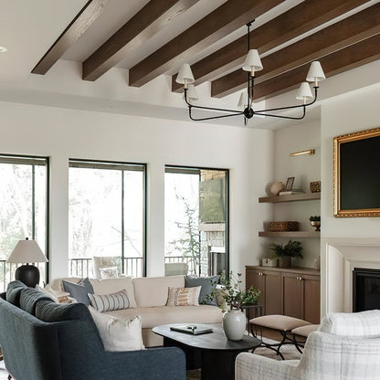 Piaf Chandelier | Premium Brass & Fabric | 2, 4, or 6 Lights